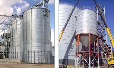 12 Ton Shipping Container Grain Bin / Hot Galvanized Chicken Feed Silo Poultry Farm Support